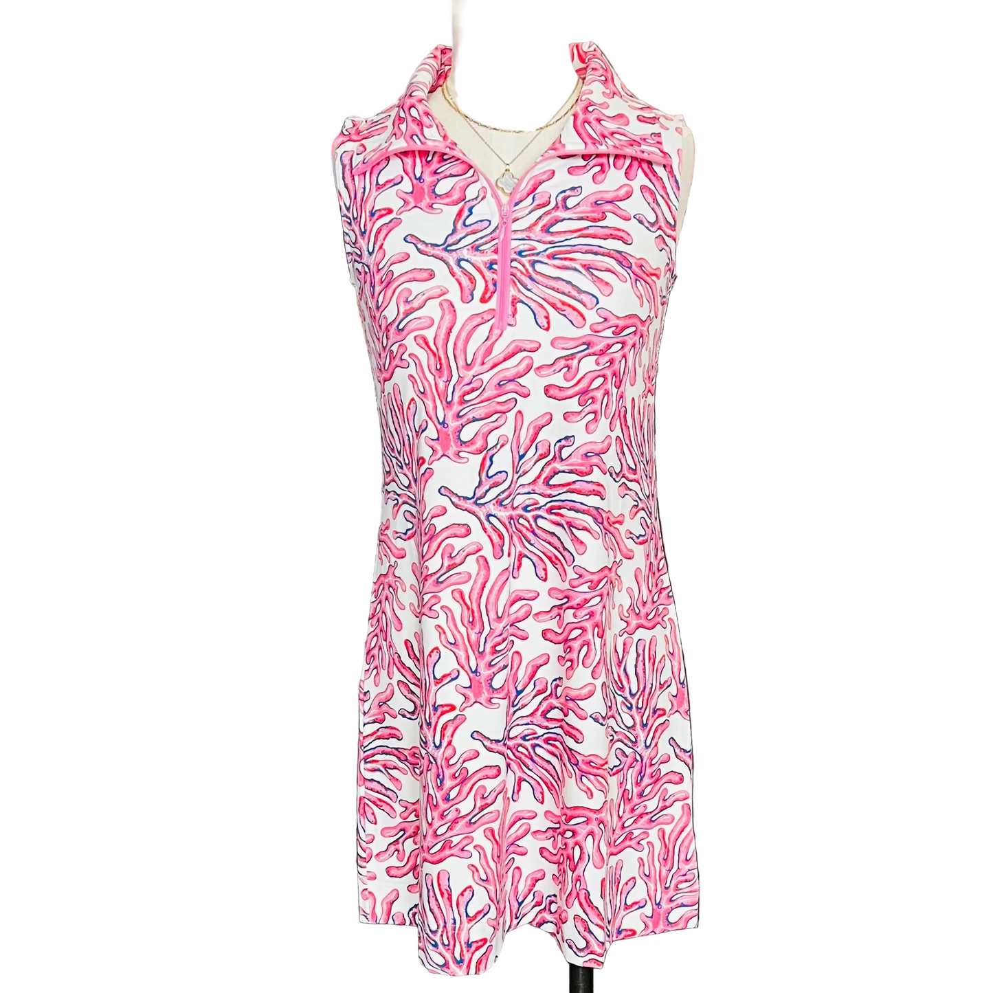 UPF 50 1/4 zip sleeveless dress
