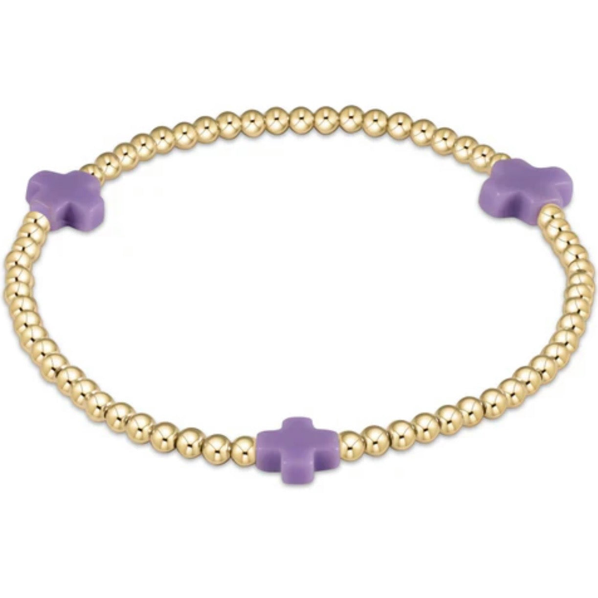 Enewton Signature Cross Gold 3mm Bracelet- Purple