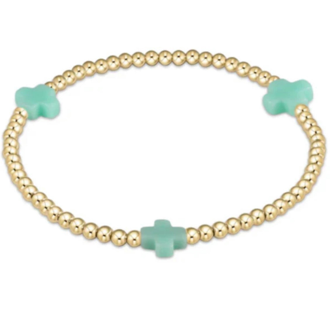 Enewton Signature Cross Gold 3mm Bracelet- Mint