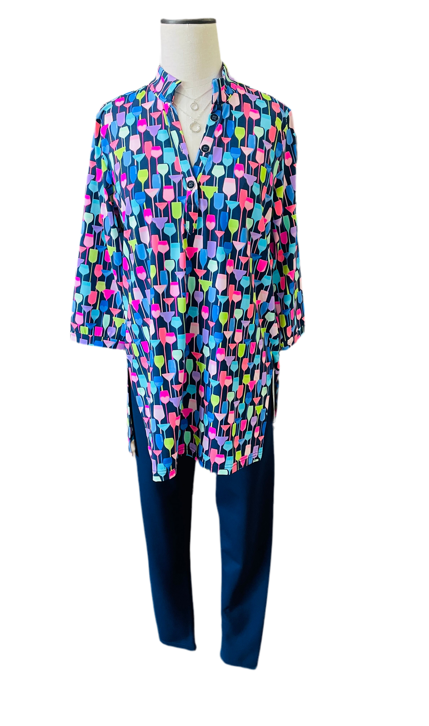 LuluB Tunic Wine Print