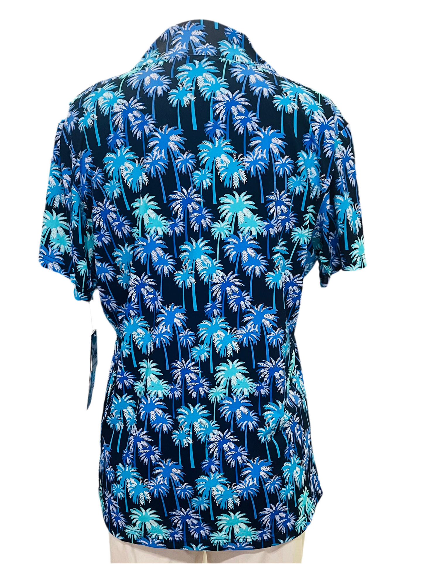 LuluB Collar Top Palm Tree print