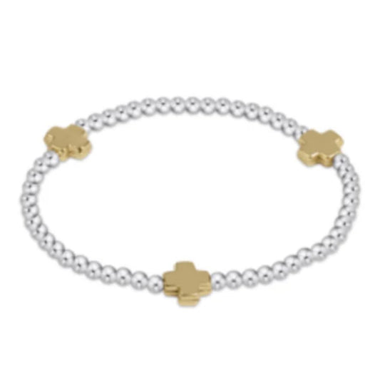 Enewton Signature Cross 3mm Bracelet- Mixed Metal