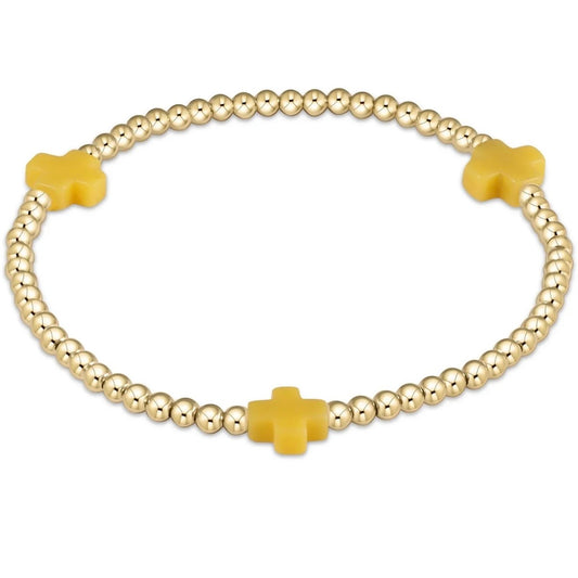 Enewton cross pattern 3mm bead bracelet- Canary