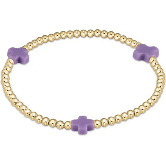 Enewton Signature Cross Gold 3mm Bracelet- Purple