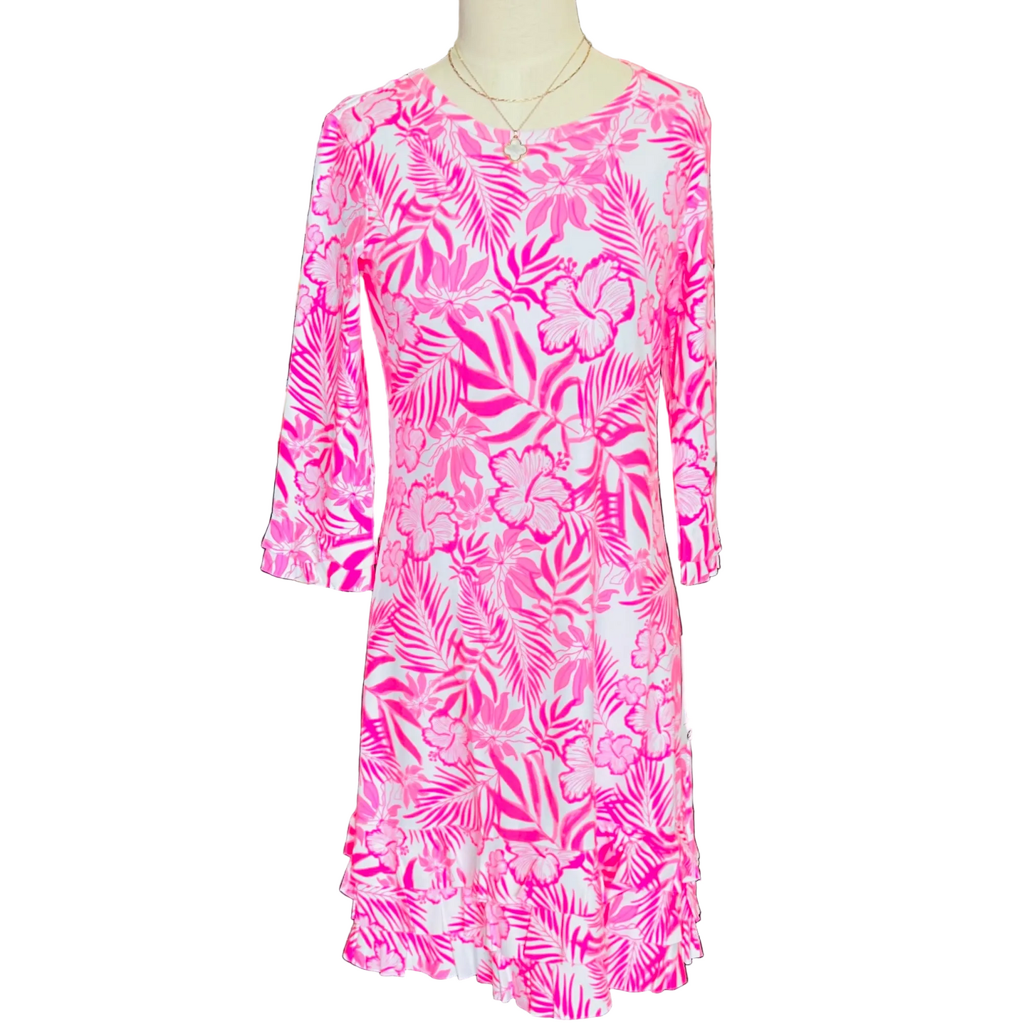 Lulu B 3/4 sleeve ruffle bottom dress