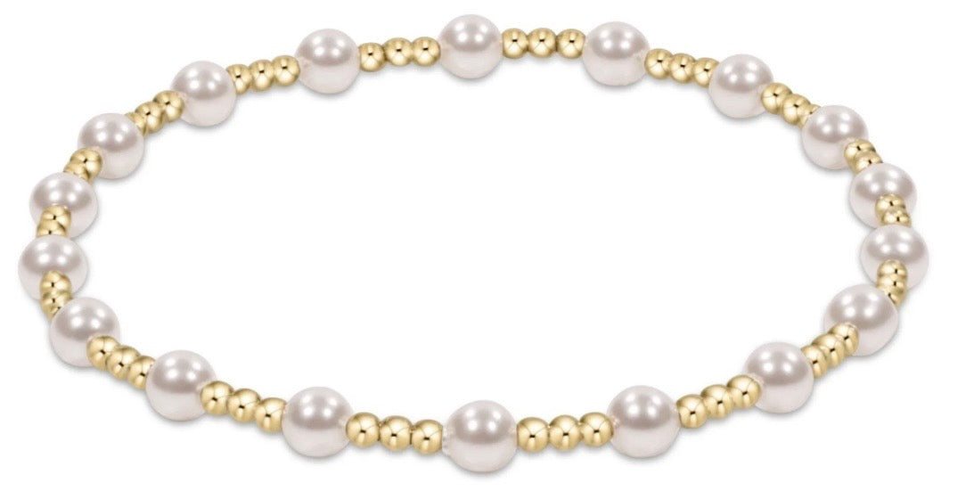 Enewton Classic Sincerity pattern 4mm bead bracelet- pearl