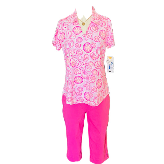 Lulu B  collared short sleeve top