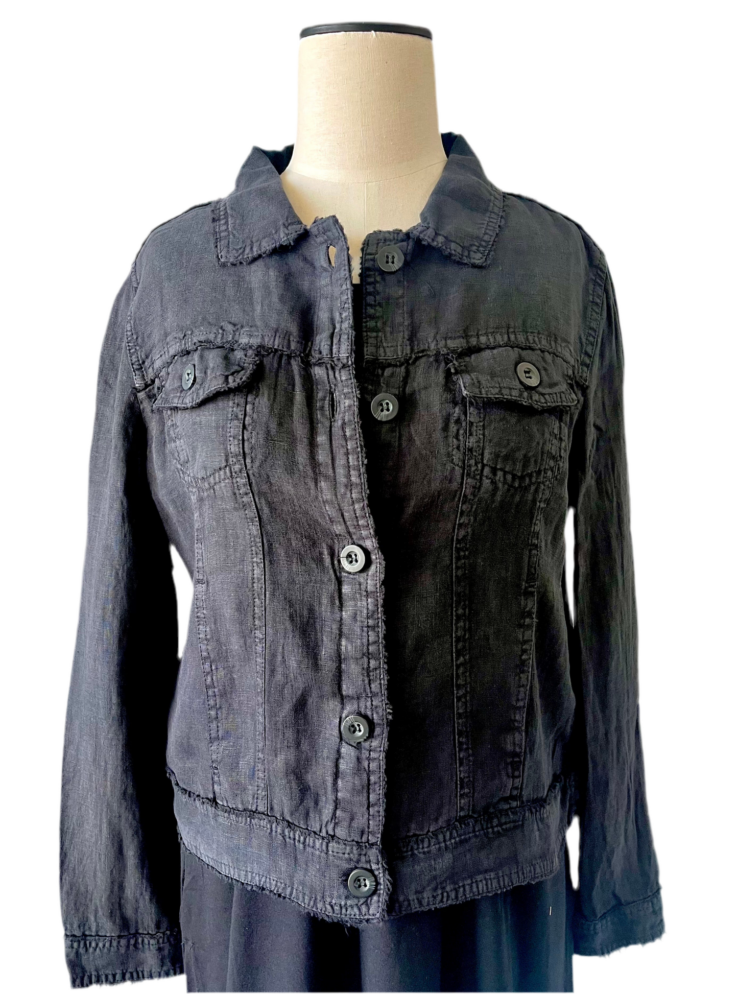 LuluB Linen Jacket Black