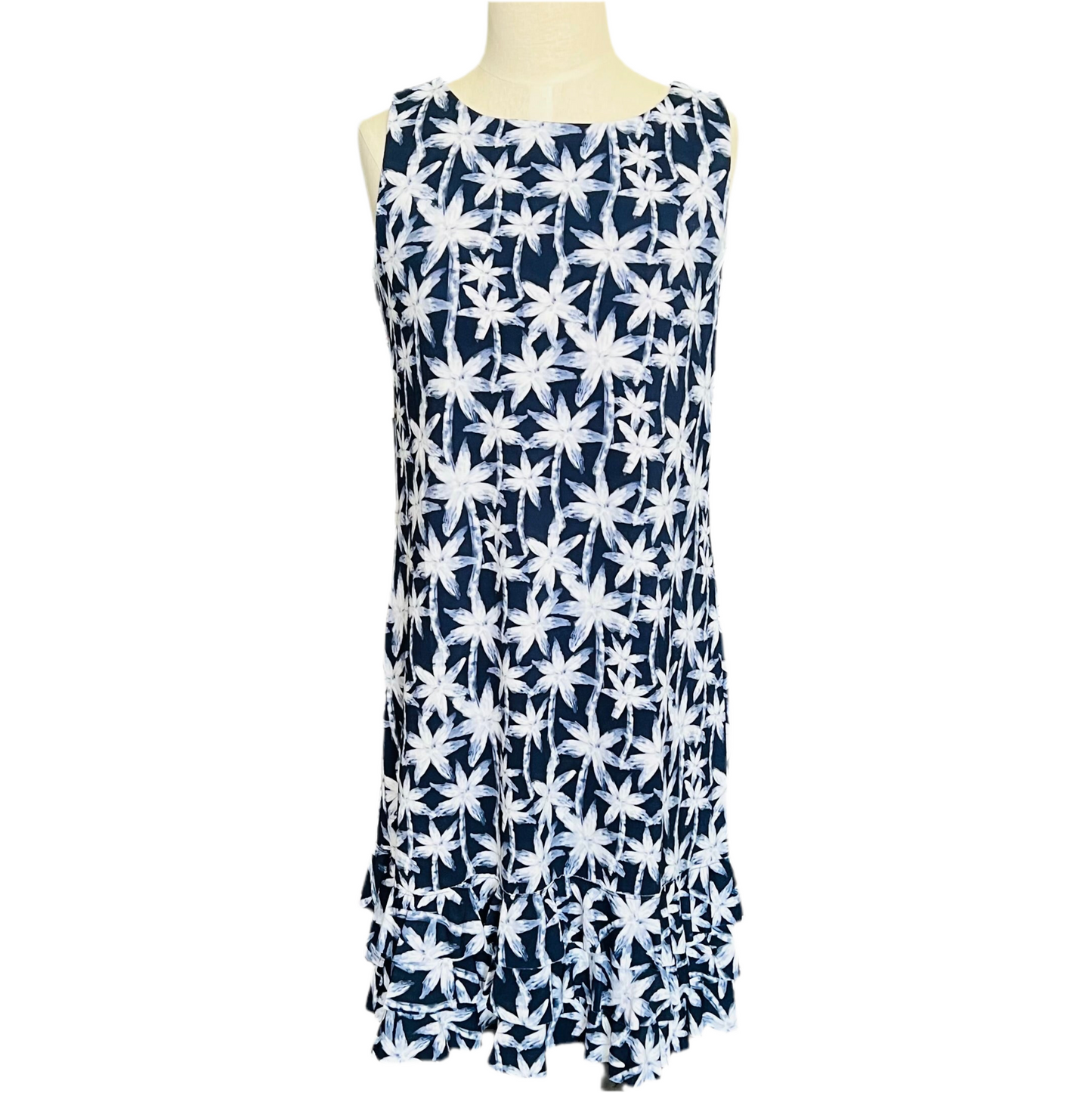 LuluB Beachtime Sleeveless ruffle bottom Dress